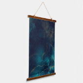 Blauw Goud Alcohol Ink Art Deep Blue Ocean Hangend Wandkleed (Gebogen)