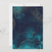 Blauw Goud Alcohol Ink Art Deep Blue Zee Kaart (Achterkant)