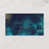 Blauw Goud Alcohol Ink Art Deep Blue Zee Visitekaartje (Voorkant)