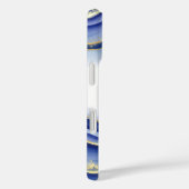 Blauw Goud Alcohol Inkt Monogram Naam Initiaal Case-Mate iPhone Case (Achterkant / Rechts)
