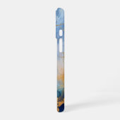 Blauw Goud Alcohol Inkt Waterverf Monogram Initial iPhone 16 Hoesje (Linkerkant)