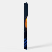 Blauw Goud Appelsymbool Met Stromend Abstract Deta iPhone Hoesje (Rechterkant)