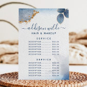 Blauw Goud Aquarel Botanische Service Prijs Menu