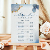 Blauw Goud Aquarel Botanische Service Prijs Menu