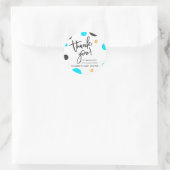 Blauw & Goud Baby shower Dank je Stickers - Jongen (Tas)