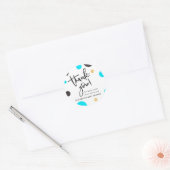 Blauw & Goud Baby shower Dank je Stickers - Jongen (Envelop)