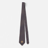 Blauw Goud Baseball Iconen Das (Voorkant)