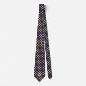 Blauw Goud Basketbal Icoon Necktie Stropdas (Voorkant)