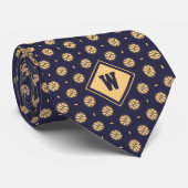 Blauw Goud Basketbal Icoon Necktie Stropdas (Opgerold)