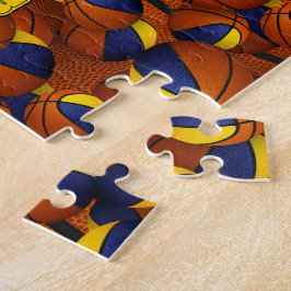 Blauw Goud Basketbal Jongens Meisjes Team kleuren Legpuzzel