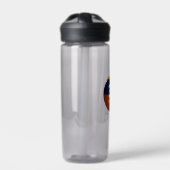 Blauw goud basketbal team kleuren jongens meisjes waterfles (Voorkant)