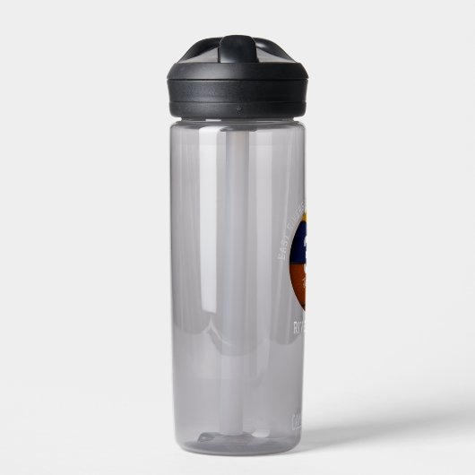 Blauw goud basketbal team kleuren jongens meisjes waterfles (Voorkant)