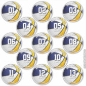 Blauw Goud Basketballen Aangepaste 13 spelers name Sticker (Voorkant)