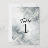 Blauw Goud Beachy Waterverf Strandnummers Kaart (Voorkant)