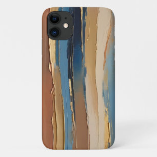 Blauw goud beige en bronzen gestructureerde strepe Case-Mate iPhone case