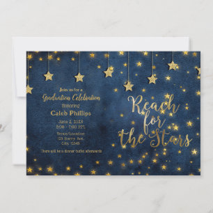 Blauw Goud Bereik de Sterren Hemelse Afstuderen Kaart