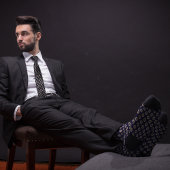 Blauw & Goud Bitcoin Crypto Coin Patroon Stropdas