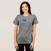 Blauw Goud Bloem Vakantie Vrouwen T-shirt (Voorkant volledig)