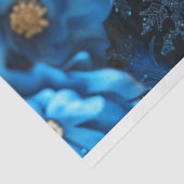 Blauw Goud Bloemen Afro Amerikaanse Vrouw Decoupag Tissuepapier (Detail)