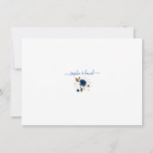 Blauw Goud Bloemen Kalligrafie Bruiloft Save The D Save The Date (Achterkant)