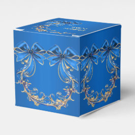 Blauw Goud Bloemen Vakantie Cadeaubox Bedankdoosjes