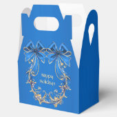 Blauw Goud Bloemen Vakantie Cadeaubox Bedankdoosjes (Geopend)