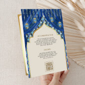 Blauw Goud Bloemengordijn Indische Hindoe Bruiloft