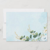 Blauw Goud Bloemenolifant Baby Dank u kaart (Achterkant)