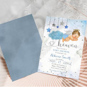 Blauw Goud Blondine Baby Angel Baby shower Kaart