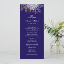 Blauw Goud Botanie Graphic Wedding