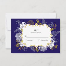 Blauw Goud Botanie Graphic Wedding