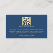 Blauw Goud Bouw QR-code Visitekaartje (Achterkant)