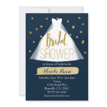 Blauw & Goud Bruidsfeest Trouwjurk & Confetti