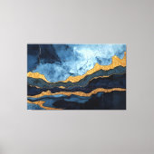 Blauw Goud Canvas Afdruk (Voorkant)