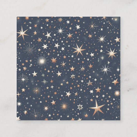 Blauw & Goud Celestial QR Code Informatiekaartje (Achterkant)