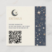 Blauw & Goud Celestial QR Code Informatiekaartje (Voorkant)