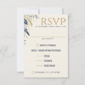 Blauw & Goud Celestial Voedselkeuzen RSVP Kaartje (Voorkant)