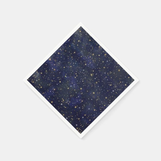 Blauw & Goud Celestiale Sterren Fantasievolle Wate Servet (Hoek)