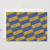 Blauw & Goud Chalkboard Afstuderen Foto Kaart (Achterkant)