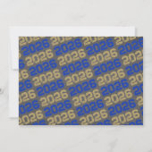 Blauw & Goud Chalkboard Afstuderen Foto Kaart (Achterkant)