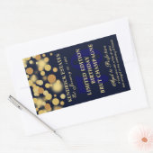 Blauw Goud Champagne Bubbles Verjaardagslabel 750m Rechthoekige Sticker (Envelop)