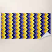 Blauw Goud Chevrons Strandlaken (Voorkant)