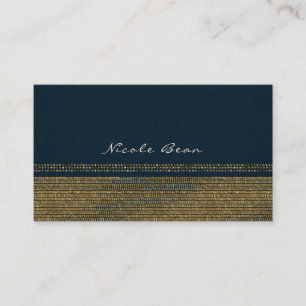 Blauw & Goud Chic Glitterende Glam Elegante Op Maa Visitekaartje