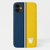 Blauw & Goud College Kleuren Case-Mate iPhone Case (Achterkant)
