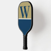 Blauw & Goud College Team Kleuren Monogram Pickleball Paddle (Links)