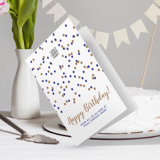 Blauw Goud Confetti Aangepast Logo SVG Gelukkige V Kaart