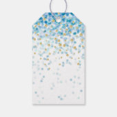 Blauw & Goud Confetti Baby shower Favor Gift Label Cadeaulabel (Achterkant)