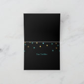 Blauw & Goud Confetti Bedankkaart (Binnen)