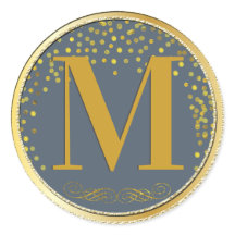 Blauw & Goud Confetti Moderne Bruiloft