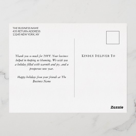 Blauw Goud Confetti Zakelijk Prettige Feestdagen (Achterkant)